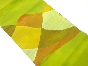 手織り紬抽象曲線模様織出し名古屋帯